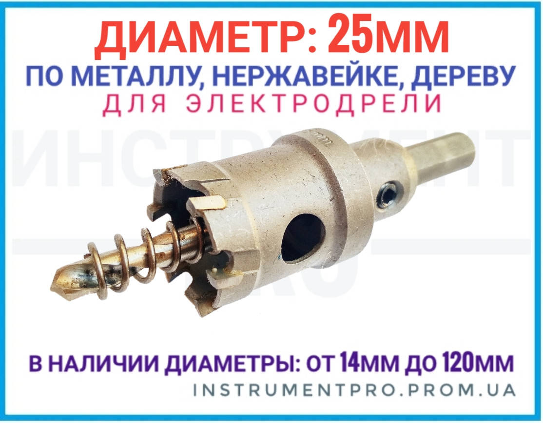 

Коронка по металлу 25мм с победитовыми напайками, ZHWEI