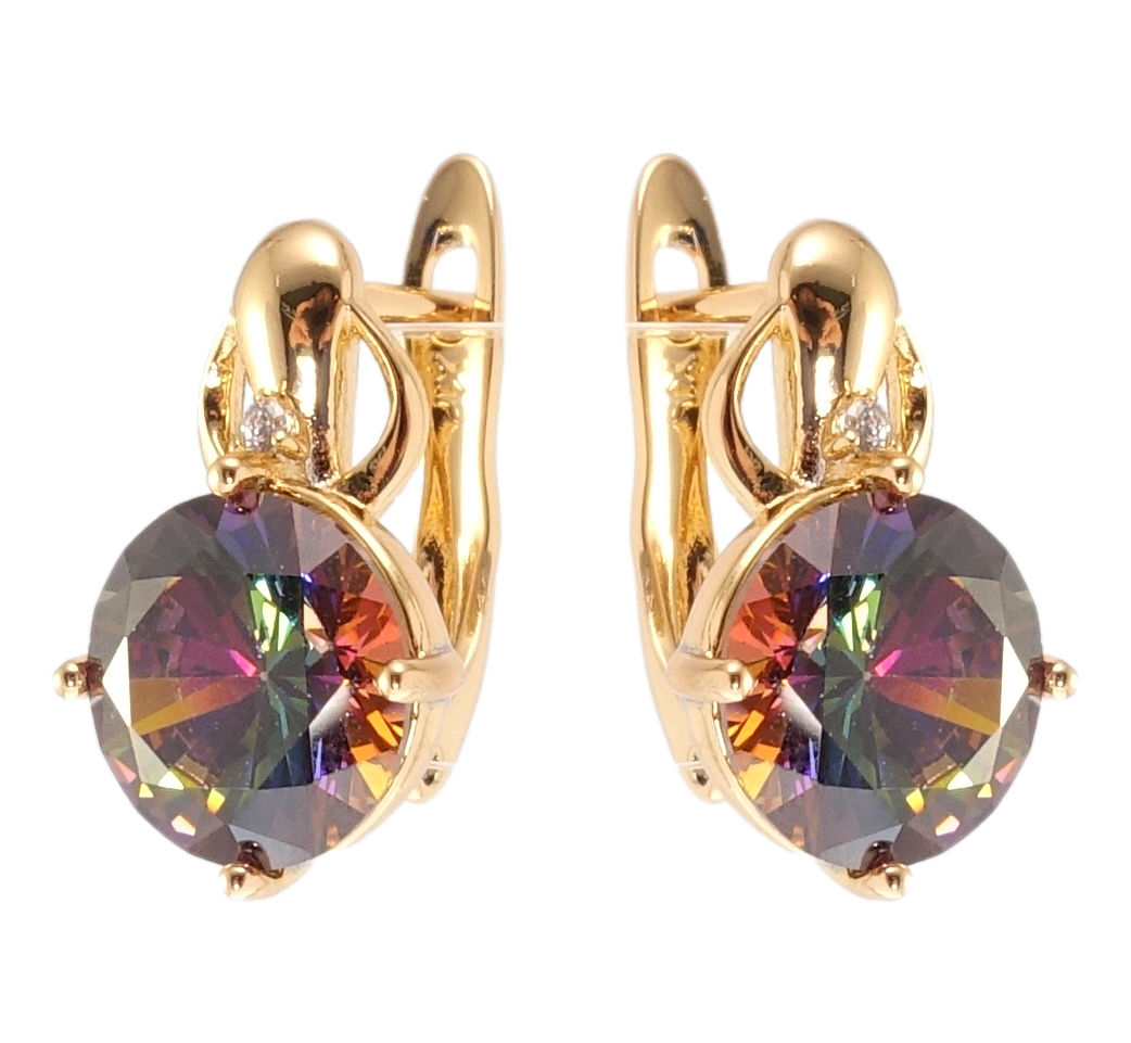 

Серьги Xuping Позолота 18K английский замок "Фианиты хамелеон"