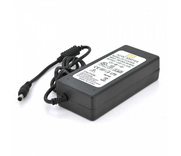 

Блок питания 12V 5A (60W) штекер 5.5/2.5 + кабель питания, длина 1,20 м, Черный