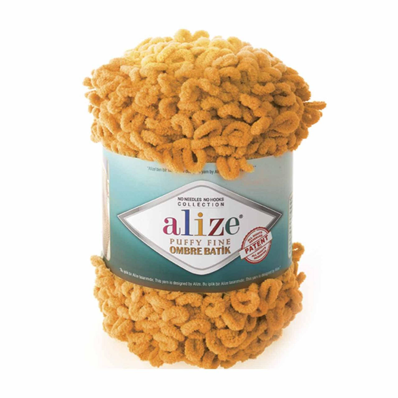 

Пряжа c петельками Alize Puffy Fine Ombre Batik 7278 для вязания руками (Ализе Пуффи Файн Омбре Батик)