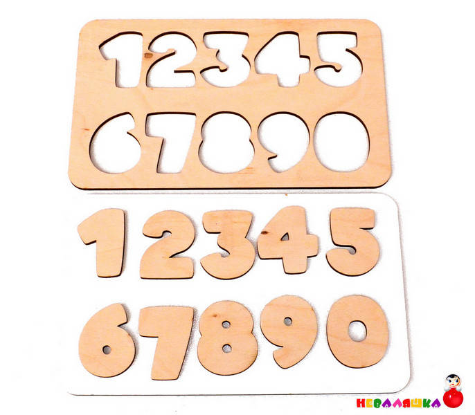 

Деревянные детали для бизиборда Цифры Рамка Вкладыш Набор цифр 0-9 дерев'яні цифри заготовка декупажа цифра