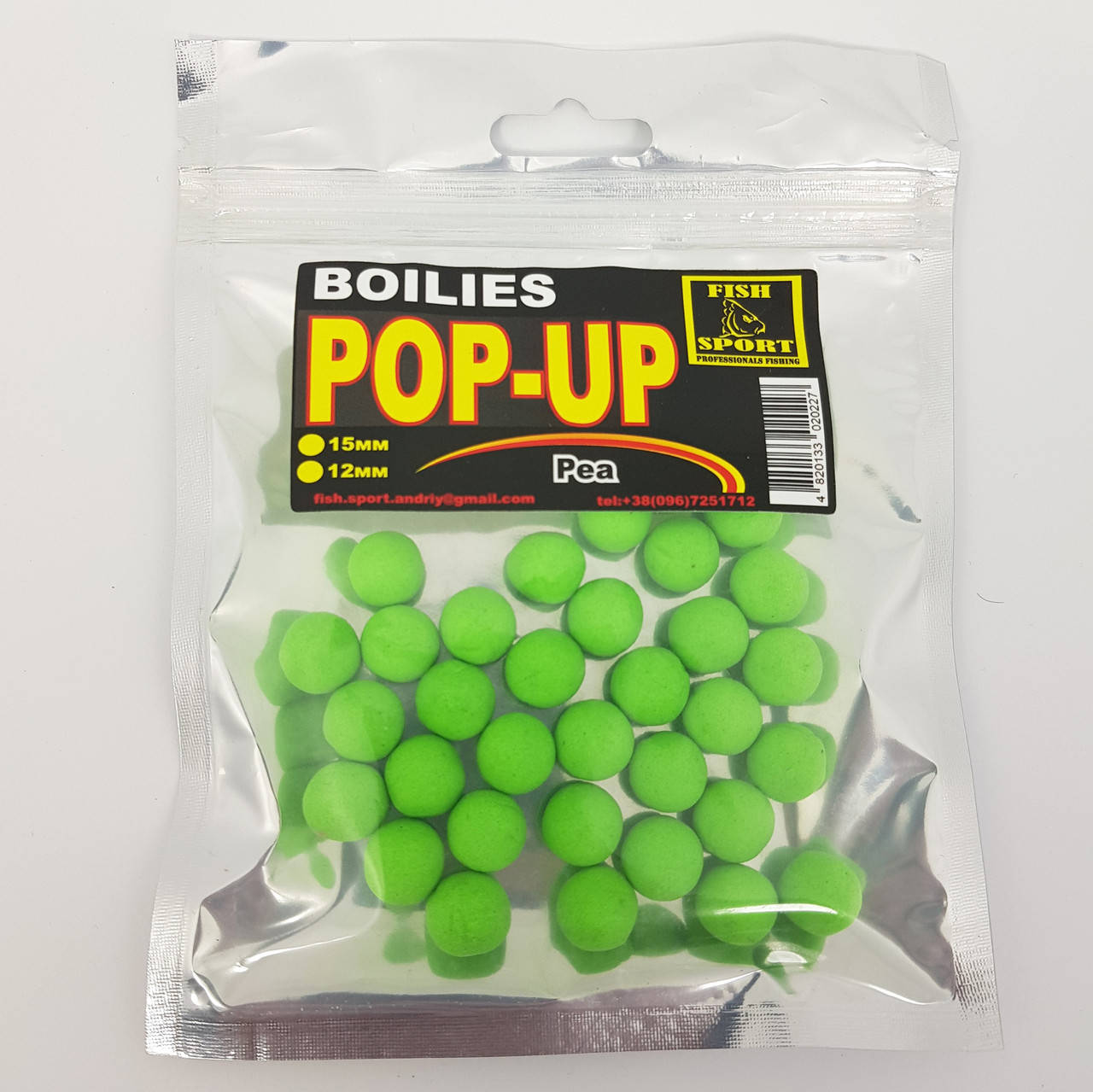 

Бойлы плавающие Pop Up Fish Sport (Горох) 12мм