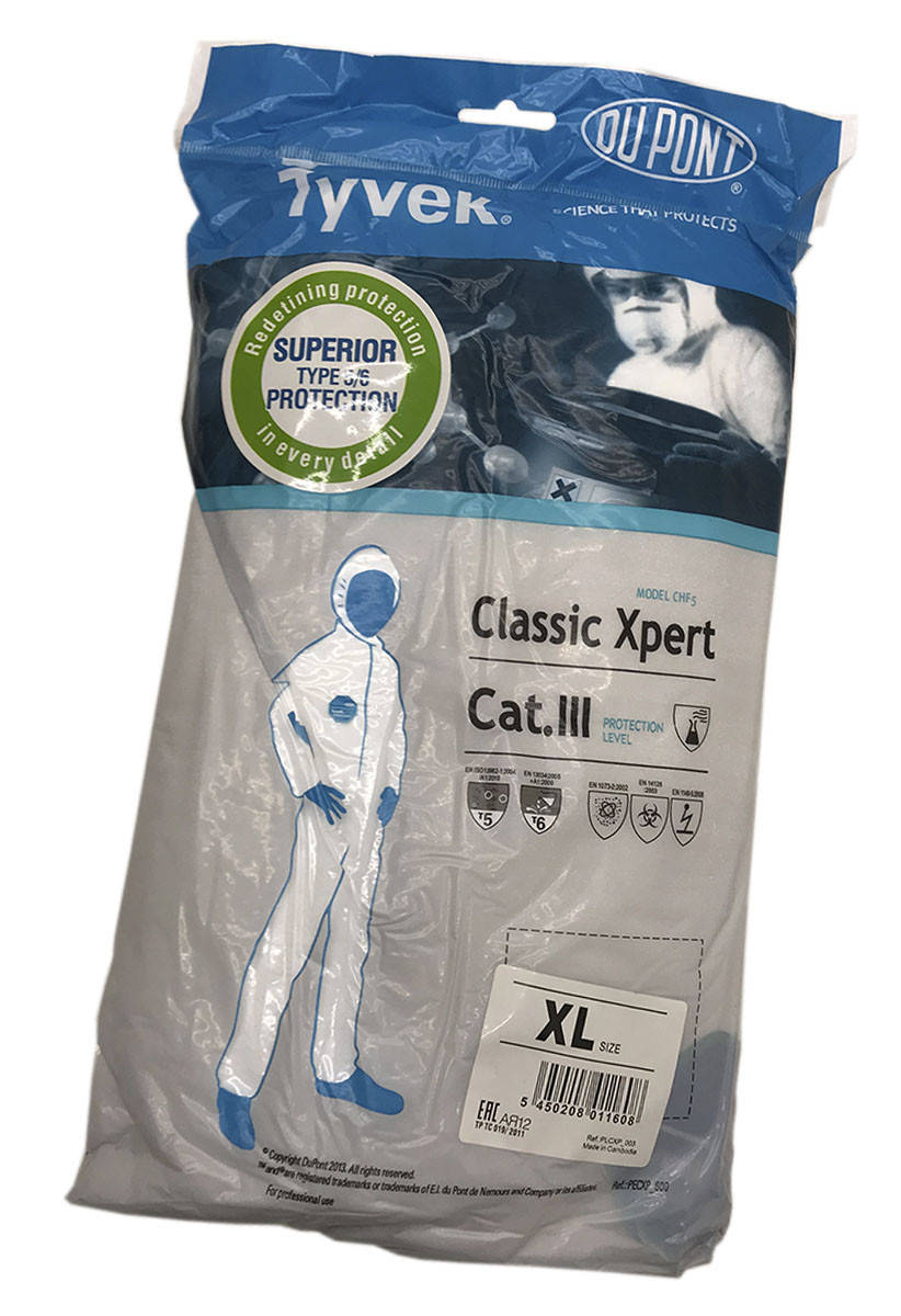 

Комбинезон защитный DuPont Tyvek Classic Xpert Cat.lll размер XL 180-188 см