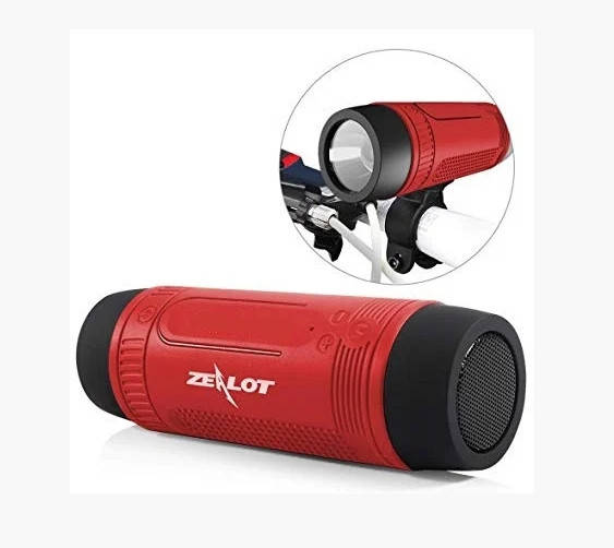 

Беспроводная Bluetooth колонка Zealot S1 Фонарик Радио велосипедная (Красный)