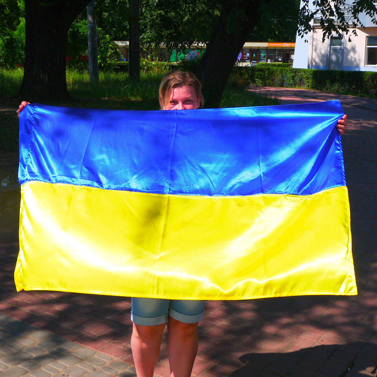 

Флаг Украины атласный 0,9х1,4м, купить флаг Украины, Купити прапор України