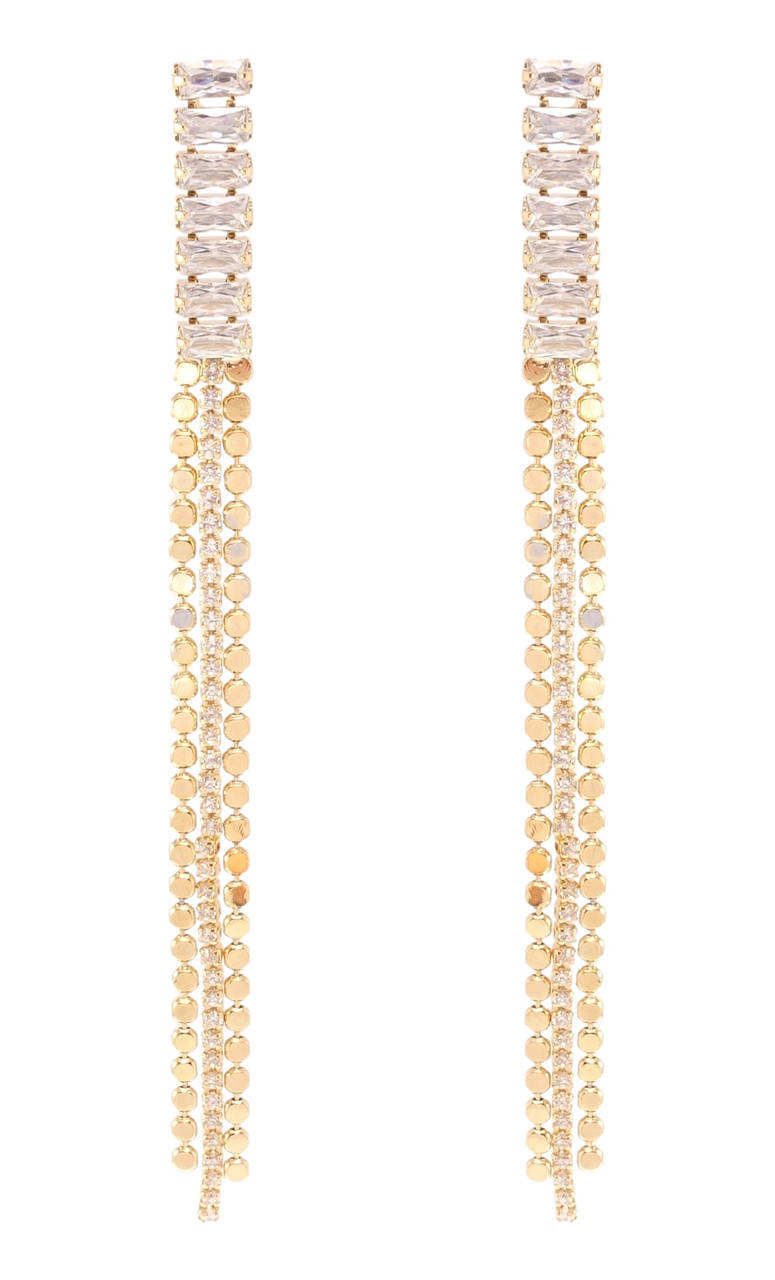 

Серьги Xuping QQMM Позолота 18K гвоздики (пусеты) "Дорожки кристаллов с цепочками"