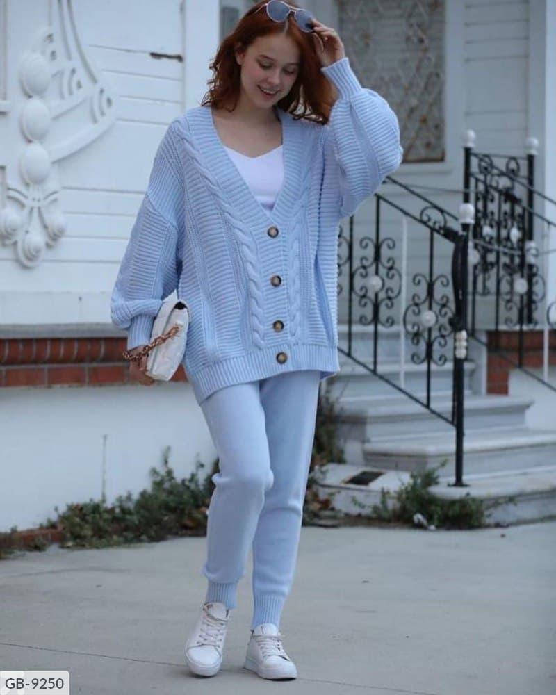 

Тёплый прогулочный женский костюм двойка (Брюки+ Кофта oversize), Турция