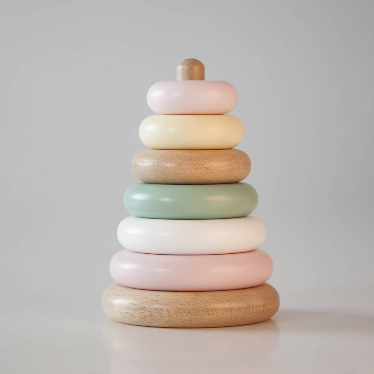 

Пирамидка детская из дерева розовая "Лето", Розовый