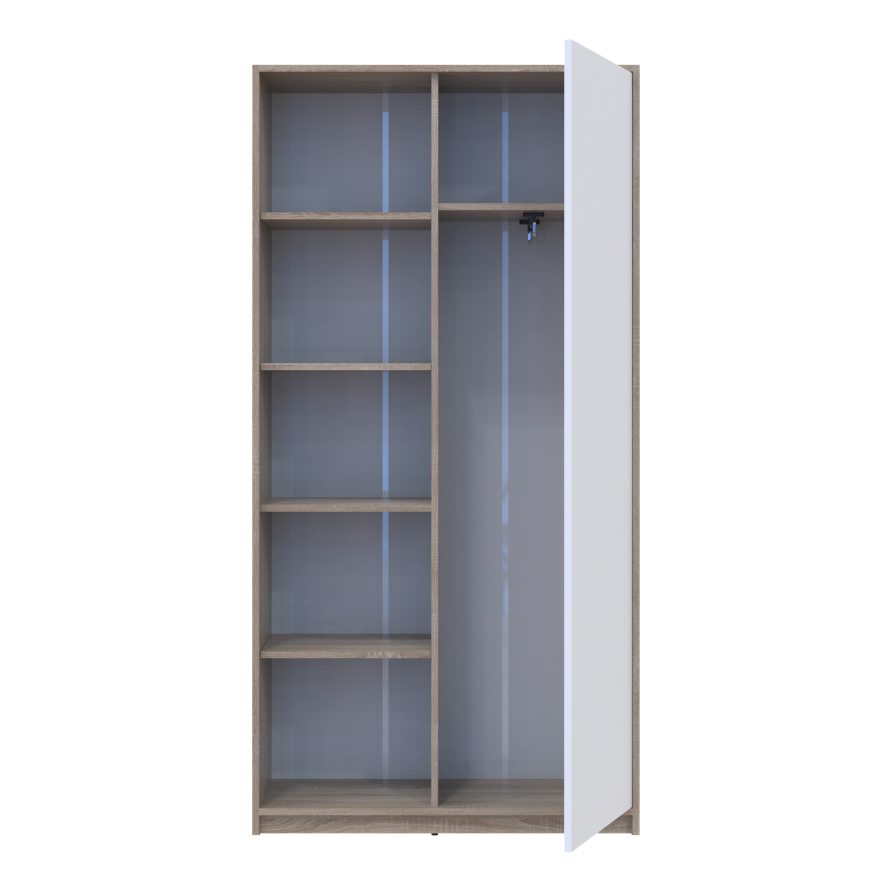 Розпашна Шафа Doros Студент Дуб Сонома/Білий 90х38х180 (40908067) 2