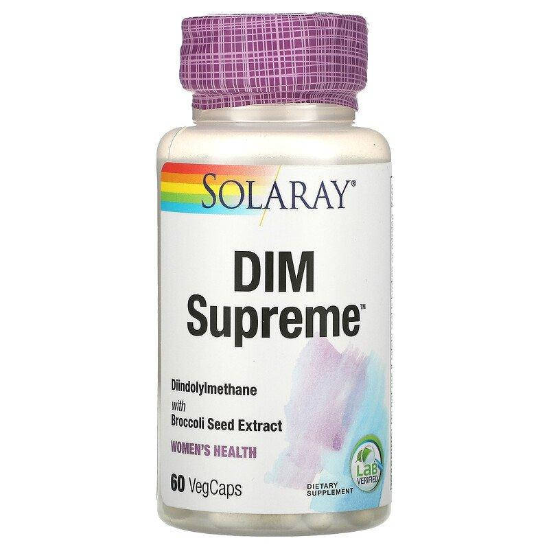 

DIM комплекс (Дииндолилметан), DIM Supreme, Solaray, 60 капсул (SOR-38169)