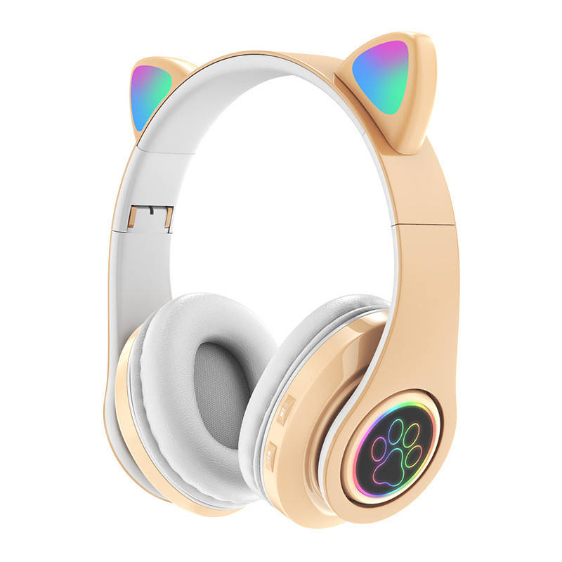 

Беспроводные Наушники с Ушками с подсветкой + FM-Радио + MicroSD Cat Ear CXT-39 Bluetooth Желтые, Желтый