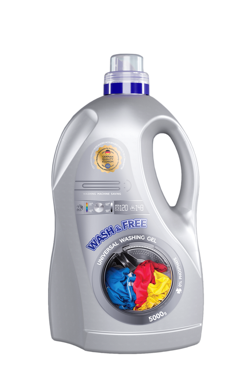 

Гель для стирки универсальный WASH&FREE, 5000г