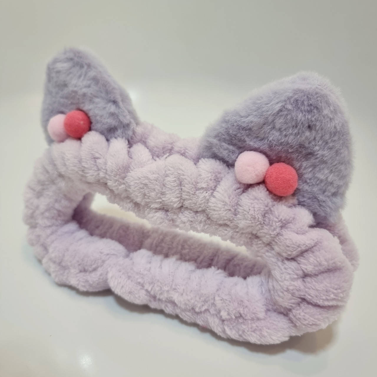 

Косметическая повязка на голову ушки котика, сиреневая, Сиреневый