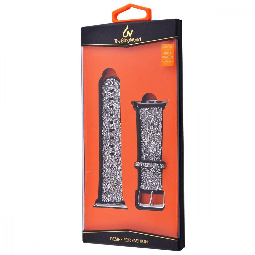 

Ремешок для Apple Watch, супер модный fashion ремешок с HO-857 блестками голубой