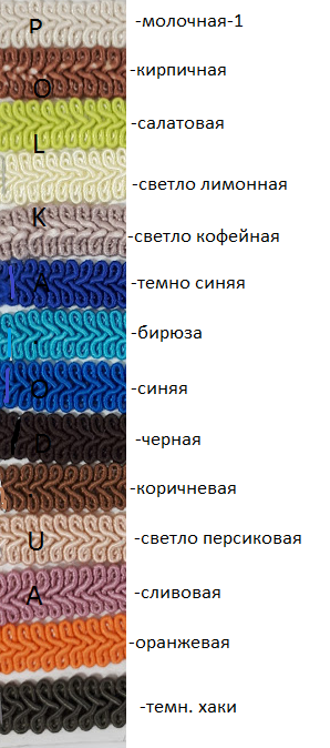 

Тесьма косичка шубная оранжевая , ширина 1,2см (1уп-50м), Оранжевый