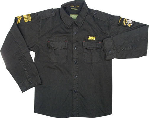 

Рубашка rothco vintage fatigue shirt special forces black, Черный