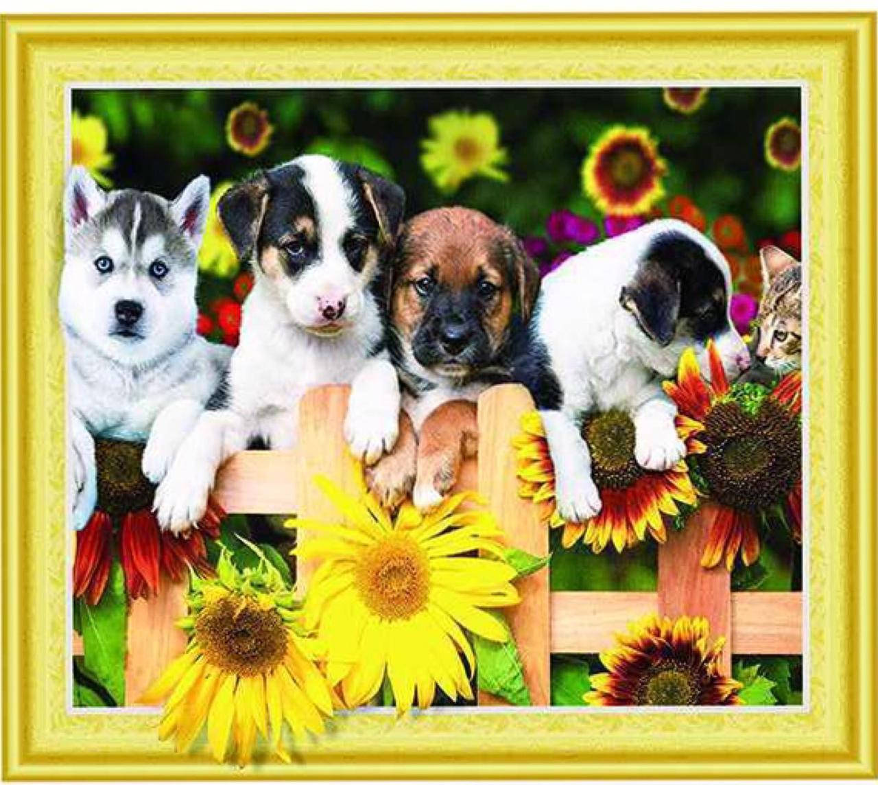 

50*40см Друзья, алмазная живопись, частичная выкладка, мерцающие спец стразы