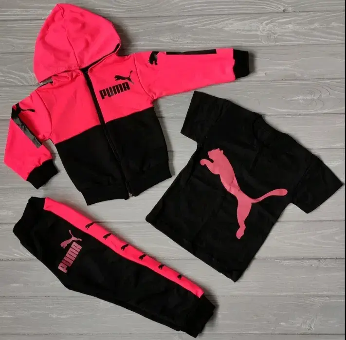 

Детский спортивный костюм тройка на девочку PUMA 116-134см Розовый