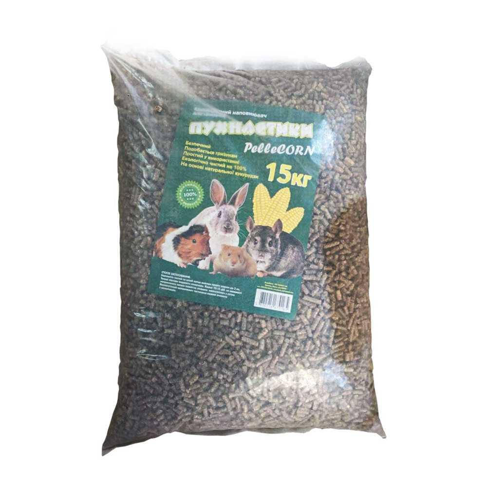 

Кукурудзяний пелетирований наповнювач "Пухнастики Pellecorn", 15 кг
