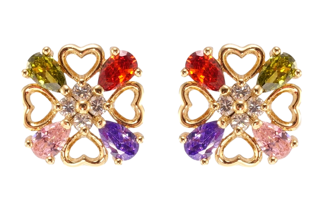 

Серьги Xuping Позолота 18K гвоздики (пусеты) "Инкрустация цветными фианитами"