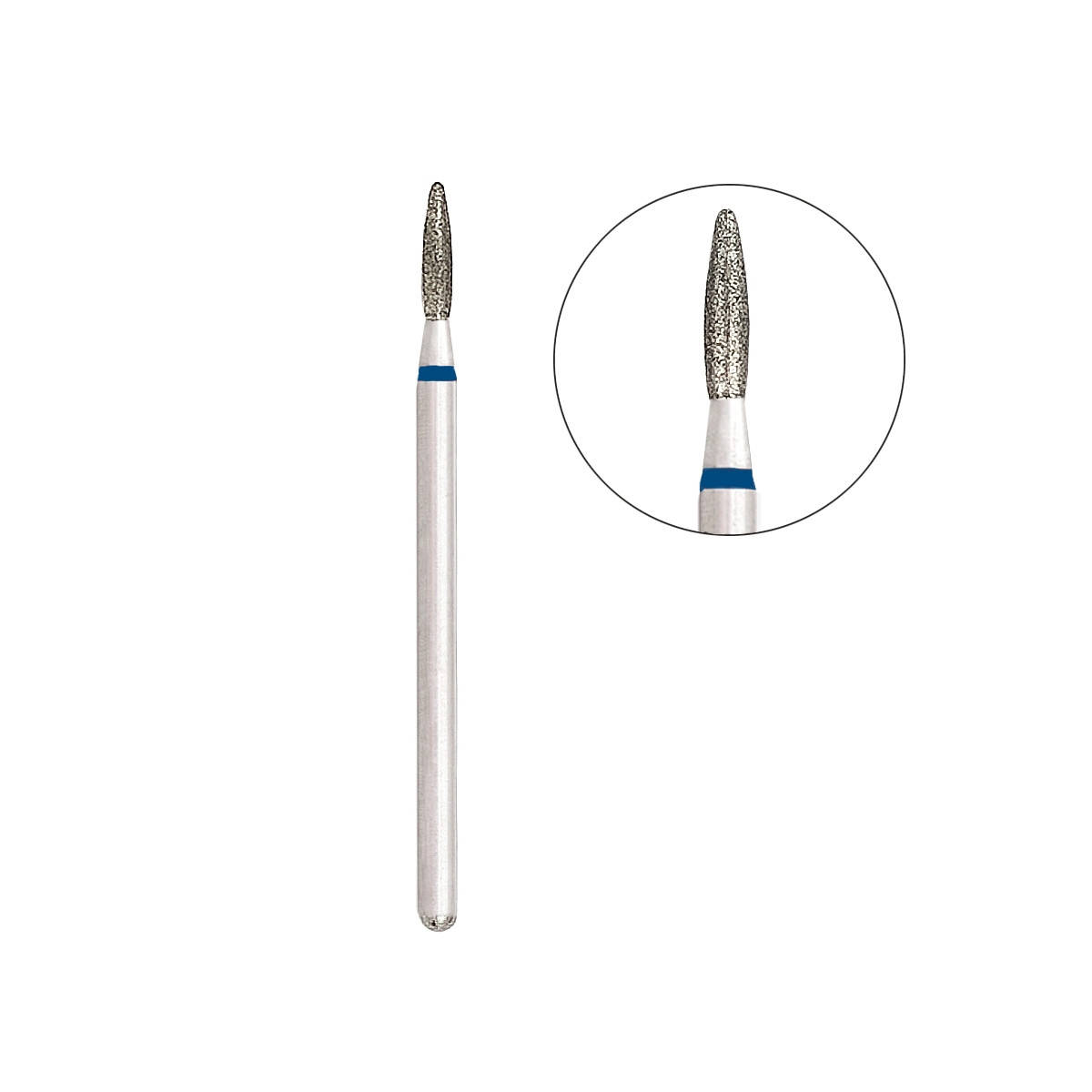 

Фреза алмазная пламя 102/018С, синяя насечка