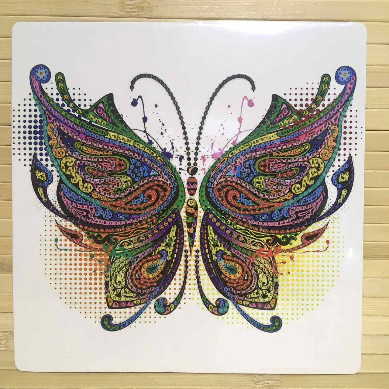 

20*20см Бабочка, алмазная живопись, мерцающие стразы, частичная выкладка