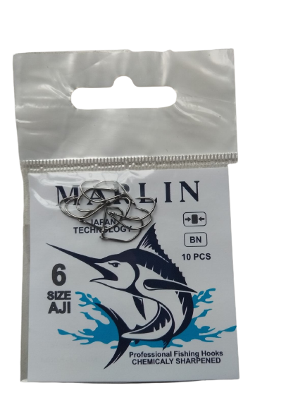

Крючки рыболовные MARLIN AJI №6 набор 10шт.