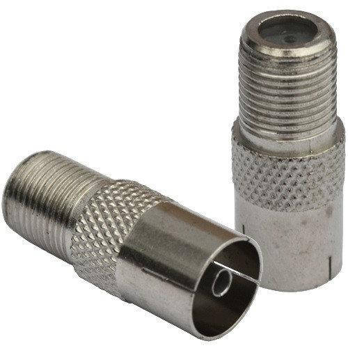 

Переходник антенный гнездо ТВ - гнездо F, корпус металл