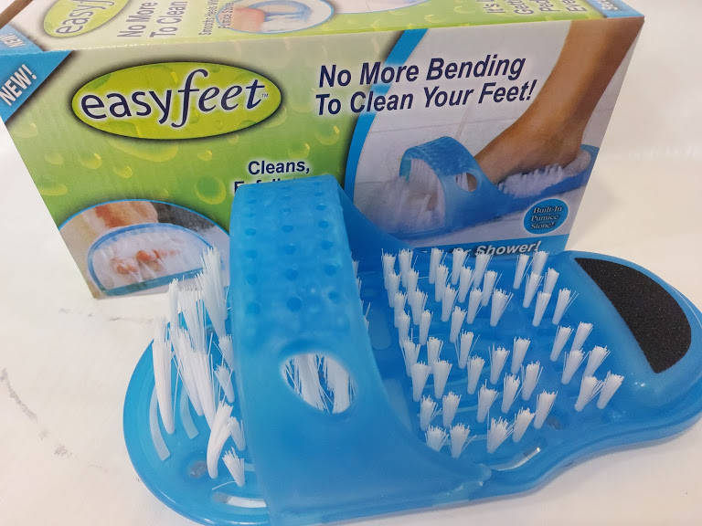 

Массажный тапочек Easy Feet щётка-массажёр для ног Голубой