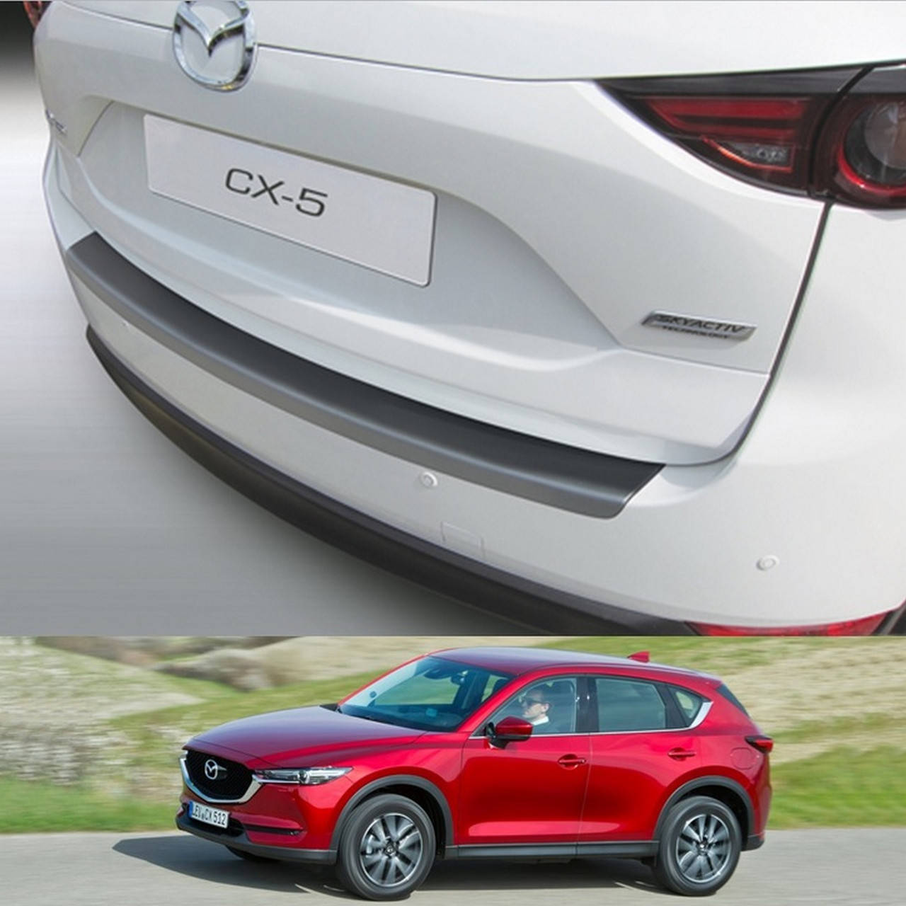 

Пластиковая защитная накладка на задний бампер для Mazda CX-5 Mk2 2017+, Черный