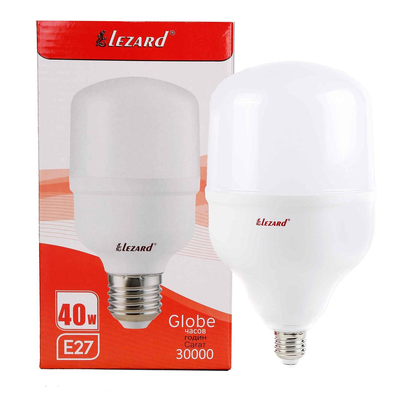 

ЛАМПА СВЕТОДИОДНАЯ LED GLOB Т120 40W 6400K E27 220V LEZARD (464-T120-2740)
