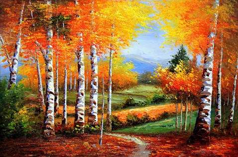 

Алмазная мозаика Берёзовая роща 30*40см без рамки 40*8*5см (H8874)