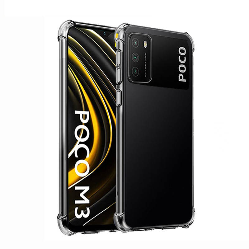 

Силиконовый противоударный прозрачный чехол для Xiaomi Poco M3 (бампер)
