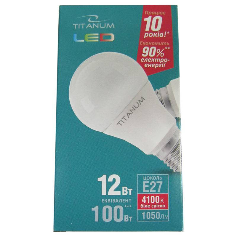 

Лампочка светодиодная Titanium A60 12W E27 4100K