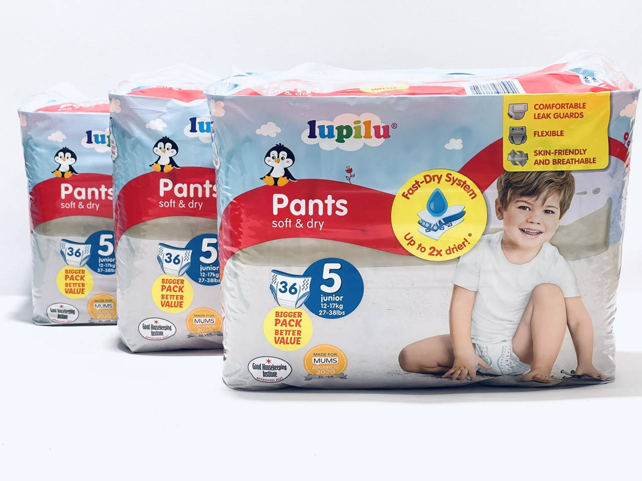 

Підгузки-трусики Lupilu Soft & dry Розмір 5, 12-17 кг, 108 шт