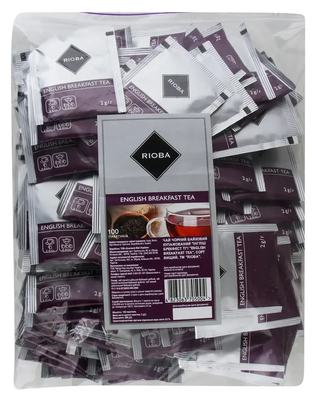 

Чай Rioba English breakfast черный байховый 100*2гуп