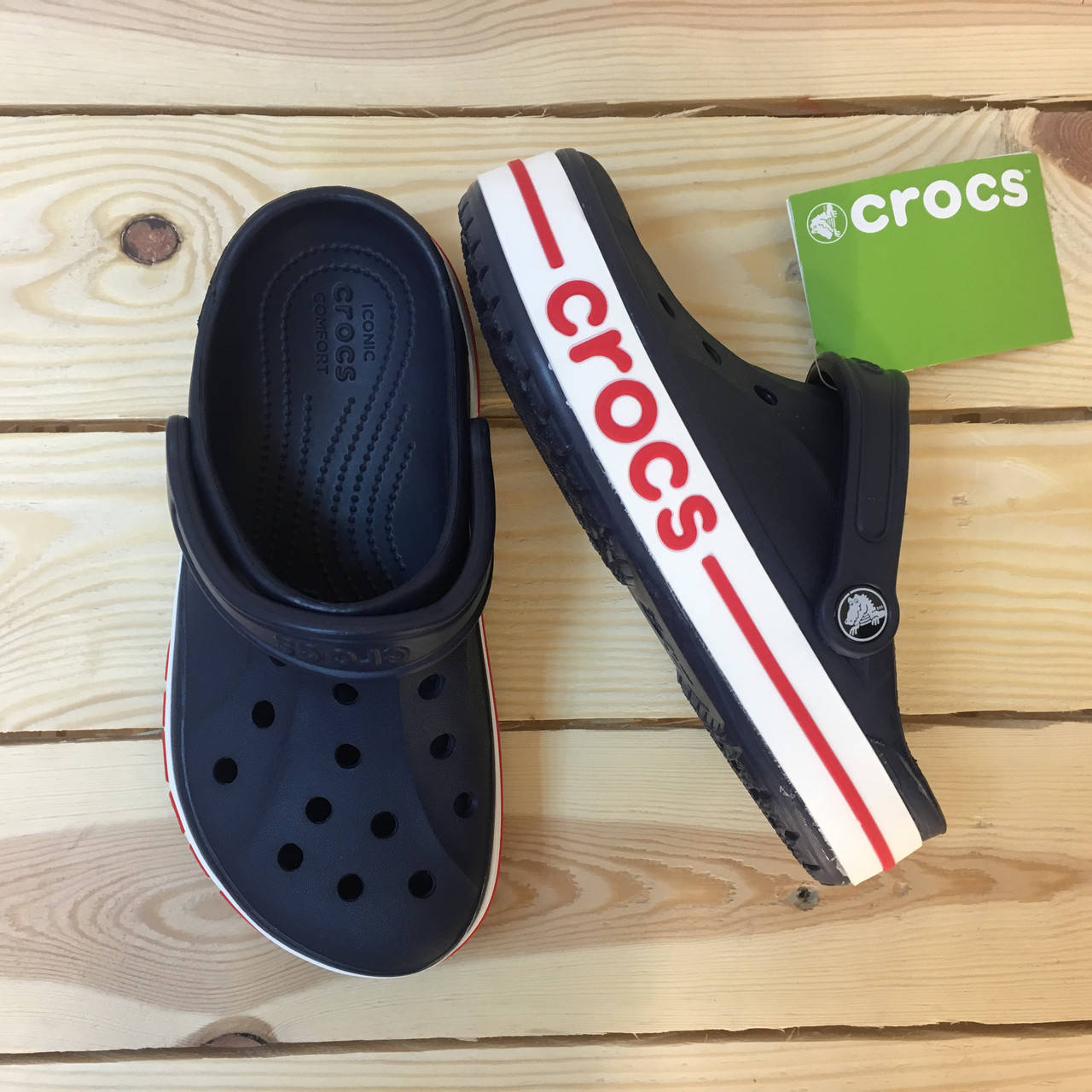 

Женские тапочки Сабо Кроксы Crocs Bayaband Clog (black) 39