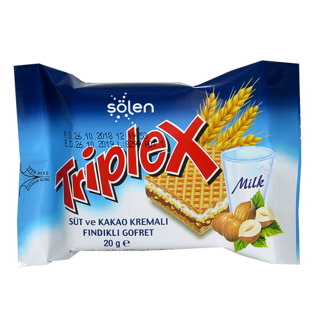 

Вафли Тriplex с молоком и какао кремом и фундуком 20г (уп/24шт)