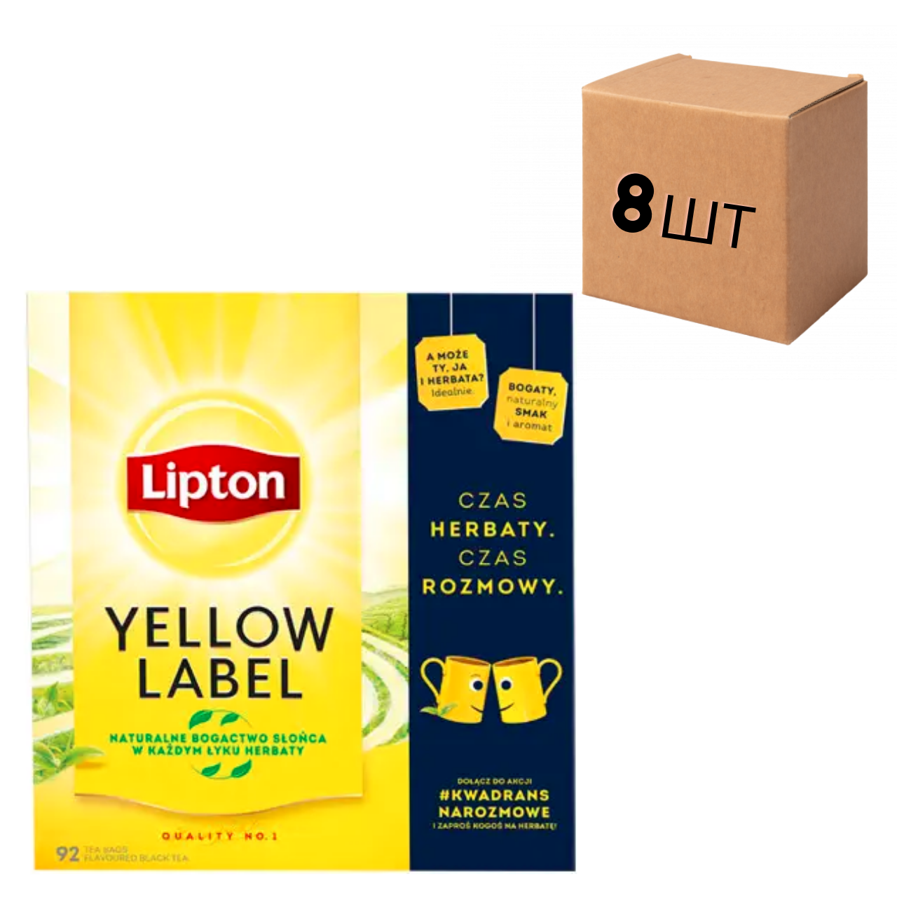 

Ящик черного чая Lipton Yellow Label 92 пак х 2 гр. 184 гр.,(в ящике 8 шт)