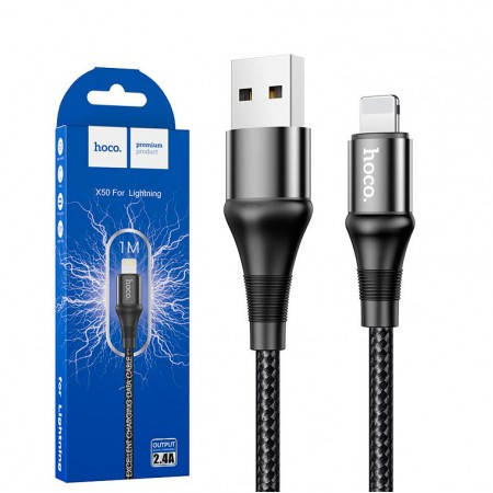 

Кабель lightning Hoco x50 excellent для зарядки і синхронізації даних Чорний