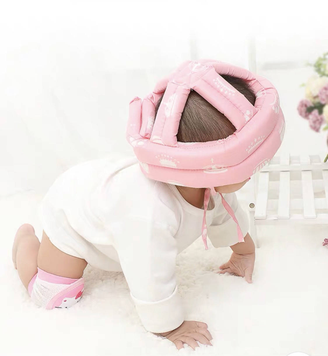 

Шлем детский защитный противоударный Розовый горошки шлем для ребёнка для младенца