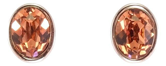 

Серьги Xuping Родий с кр-ми Swarovski гвоздики (пусеты) "Кристальные овалы Blush Rose"