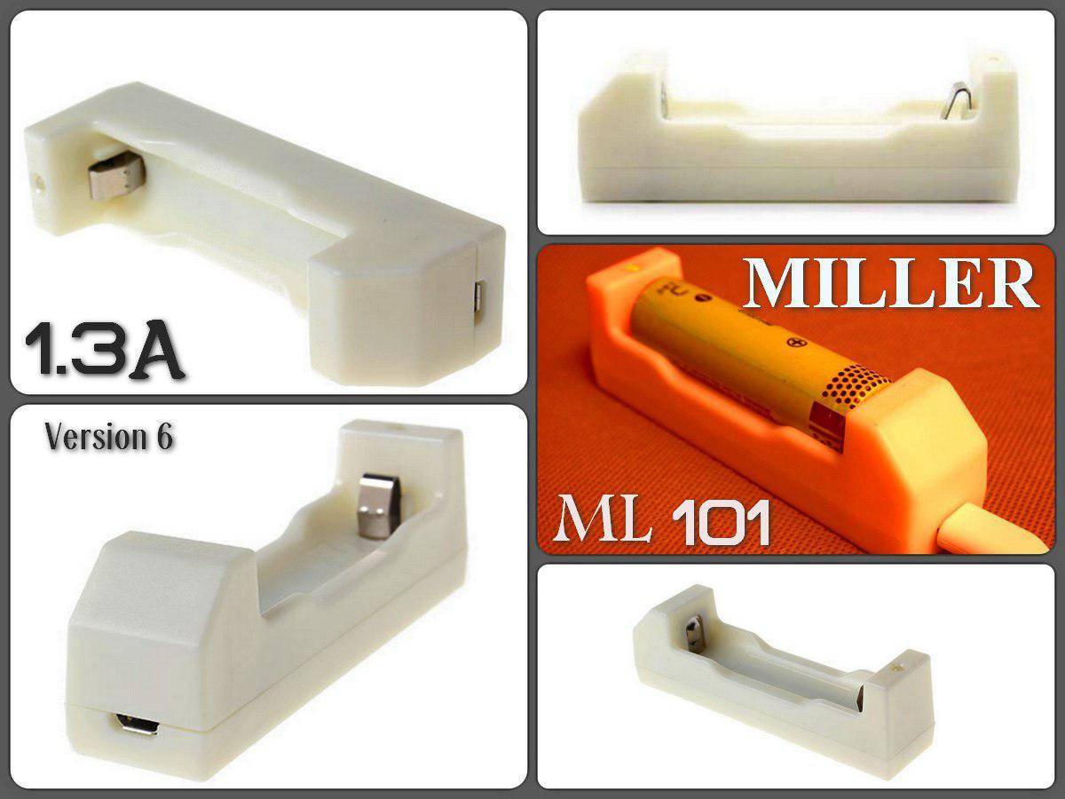

Зарядное устройство для 18650. MILLER ML101, Micro USB 1.3A.