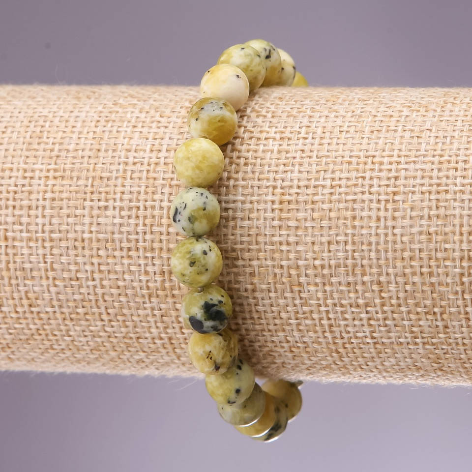 

Браслет Желтая Бирюза гладкий шарик d-8мм L-18см на резинке