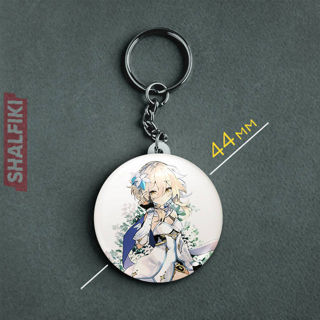 

"Путешественница Люмин (Геншин / Genshin)" брелок круглый Ø44 мм, Разные цвета