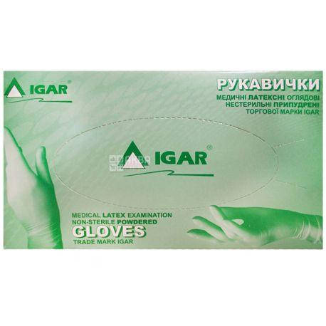 

ЛАТЕКСНЫЕ МЕДИЦИНСКИЕ ПЕРЧАТКИ Igar Игар, размеры М и Л, 1 шт!, Белый