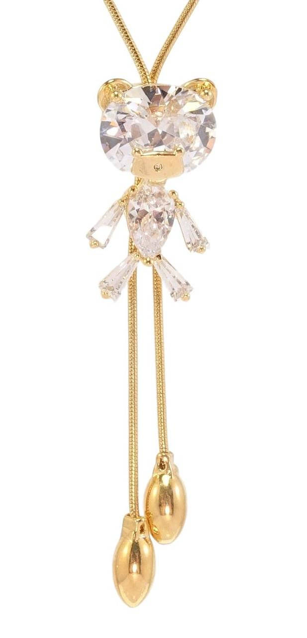 

Бегунок на цепочке Xuping Позолота 18К "Мишка с кристаллами" длина 49-53см х 1мм