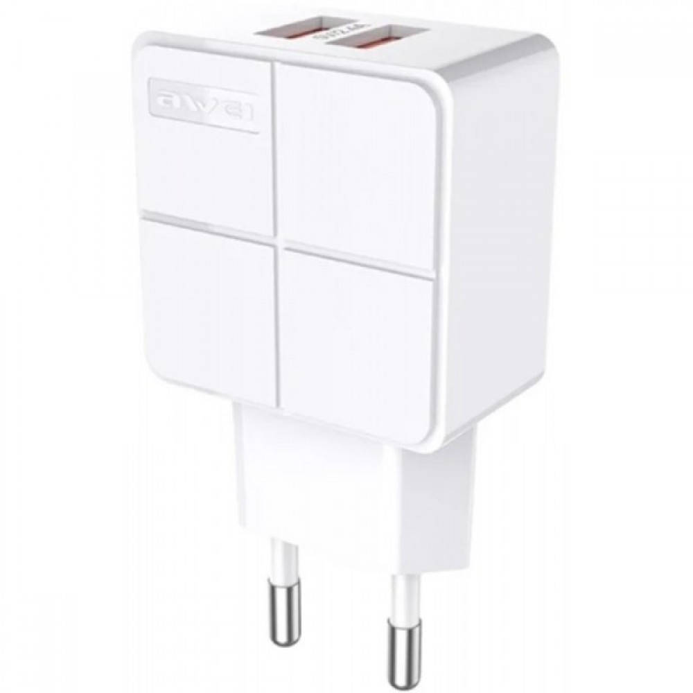 

Адаптер сетевой Awei C-500 6807, 2 USB, 2.4A, белый