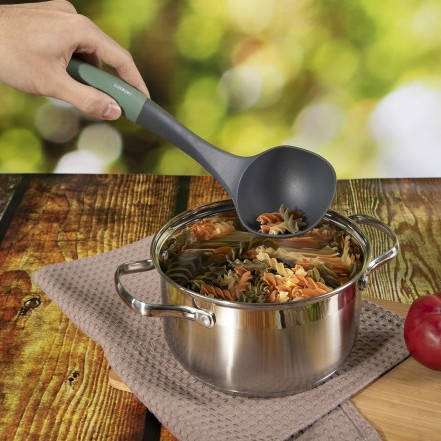

Половник нейлоновый серо-зелёный 30 см с ручкой Soft-touch