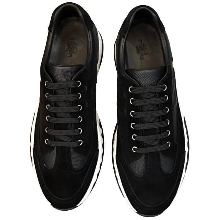 

Брендовые мужские кроссовки, кожа + замша, Черный